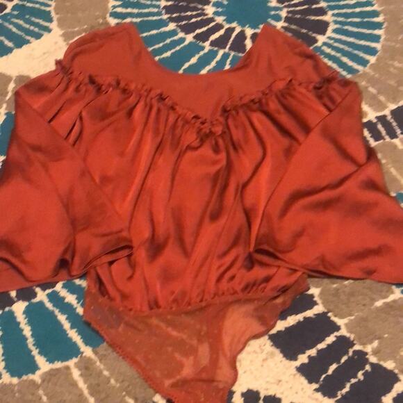 Free People Brand She’s A Natural Bodysuit Cherry Chai NWT Women's Small - Picture 2 of 5